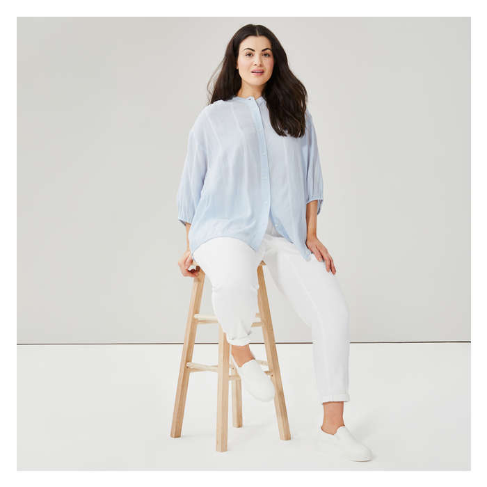 Women+ Puff Sleeve Button-Down Shirt